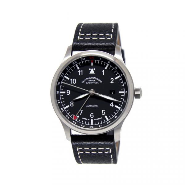 M1-37-94-LB - Mühle Glashütte Terrasport IV Nero GMT 42mm Pelle