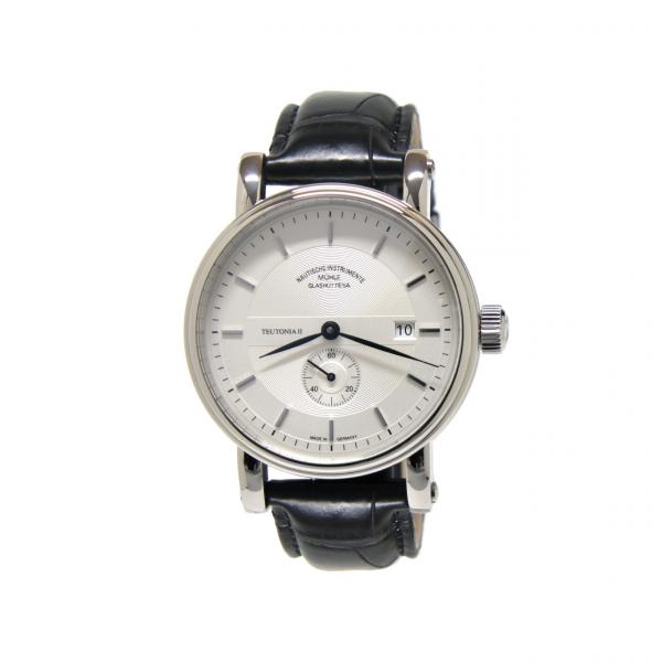 M1-33-45-LB - Mühle Glashütte Teutonia II Silver 41mm Pelle Nera