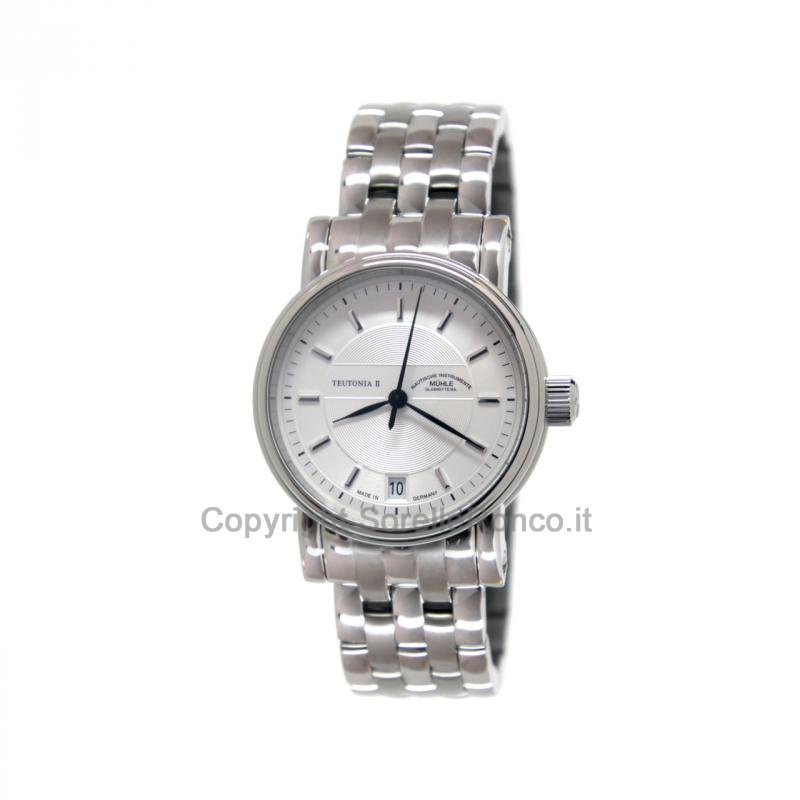 MÜHLE GLASHÜTTE TEUTONIA II SILVER 34MM ACCIAIO