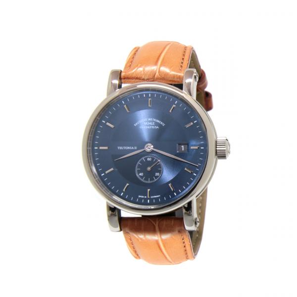 M1-33-42-LB - Mühle Glashütte Teutonia II Blu 41mm Pelle Marrone