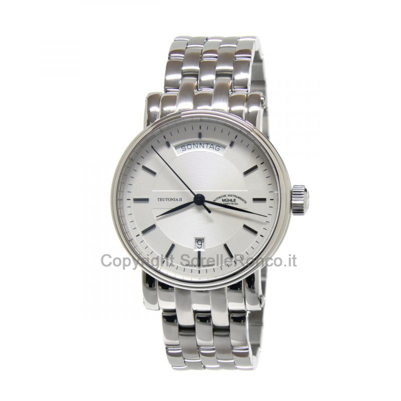 MÜHLE GLASHÜTTE TEUTONIA II SILVER 41MM DATUM