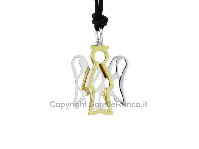 PENDENTE ORO BIANCO E GIALLO ANGELI 