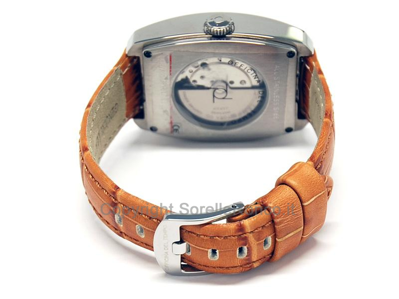 OFFICINA DEL TEMPO 37X40MM NERO PELLE MARRONE AUTO