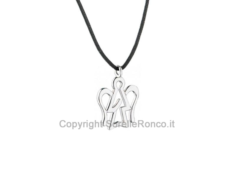 PENDENTE ANGELI ORO BIANCO 18KT