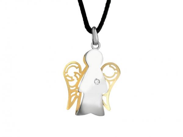 PZ582GB - Pendente Angeli Mini Oro 18 Kt