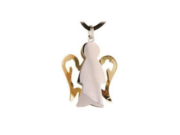 PZ604 - Pendente Angeli Bicolore Oro 18 Kt