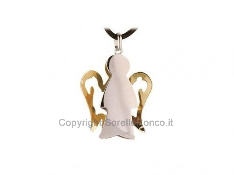 PENDENTE ANGELI BICOLORE ORO 18 KT