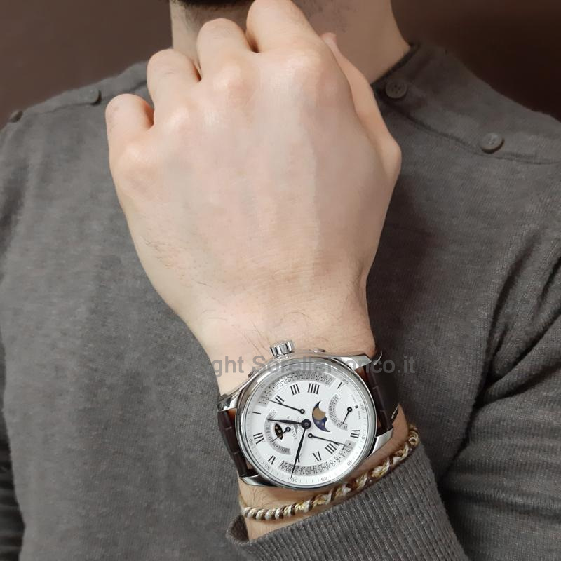 LONGINES MASTER RETROGRADO FASI LUNARI 44MM BIANCO