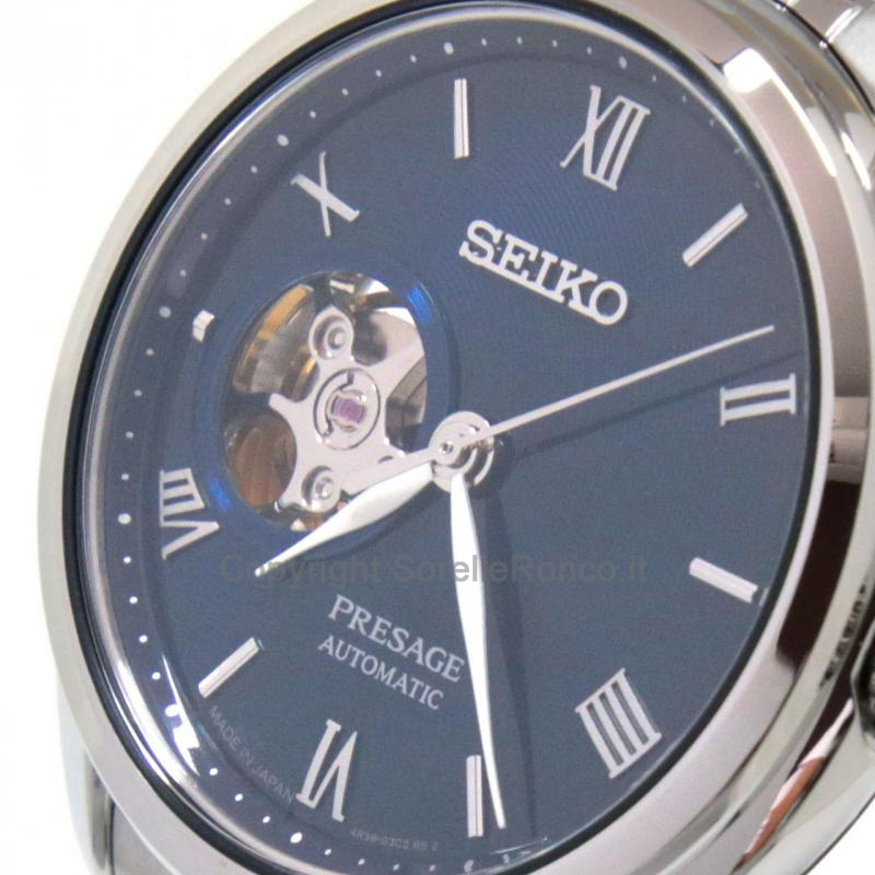 SEIKO PRESAGE 38,3MM BLU OPEN HEART