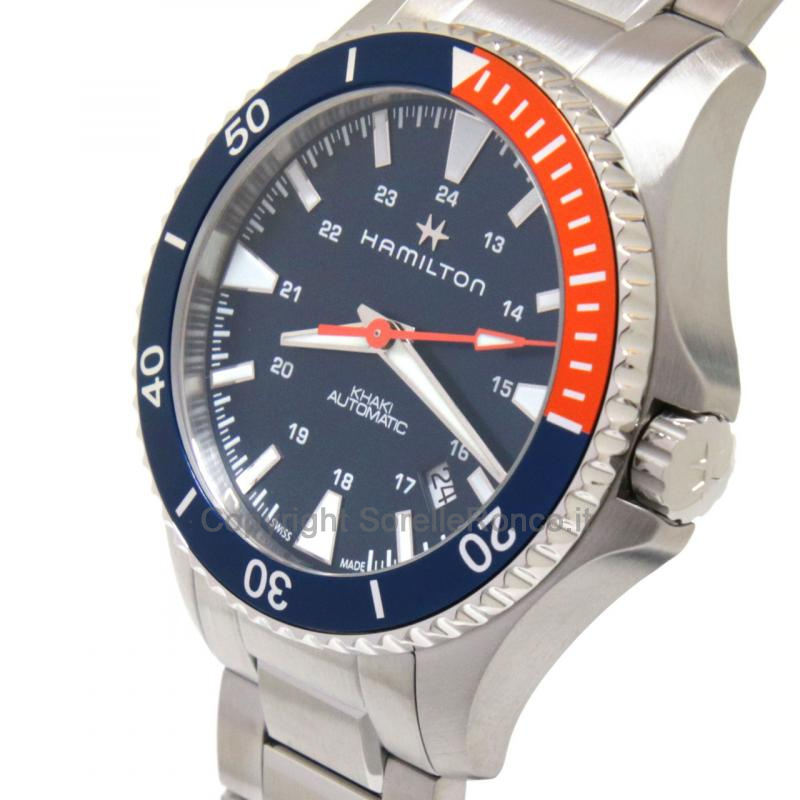 HAMILTON KHAKI NAVY SCUBA BLU/ARANCIO 40MM ACCIAIO