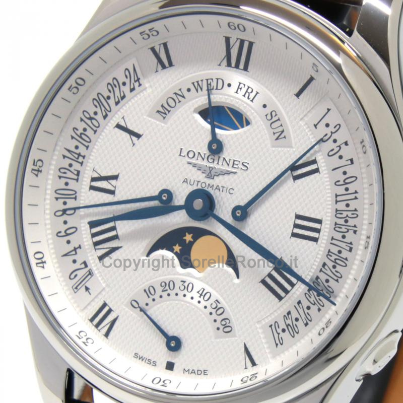 LONGINES MASTER RETROGRADO FASI LUNARI 44MM BIANCO