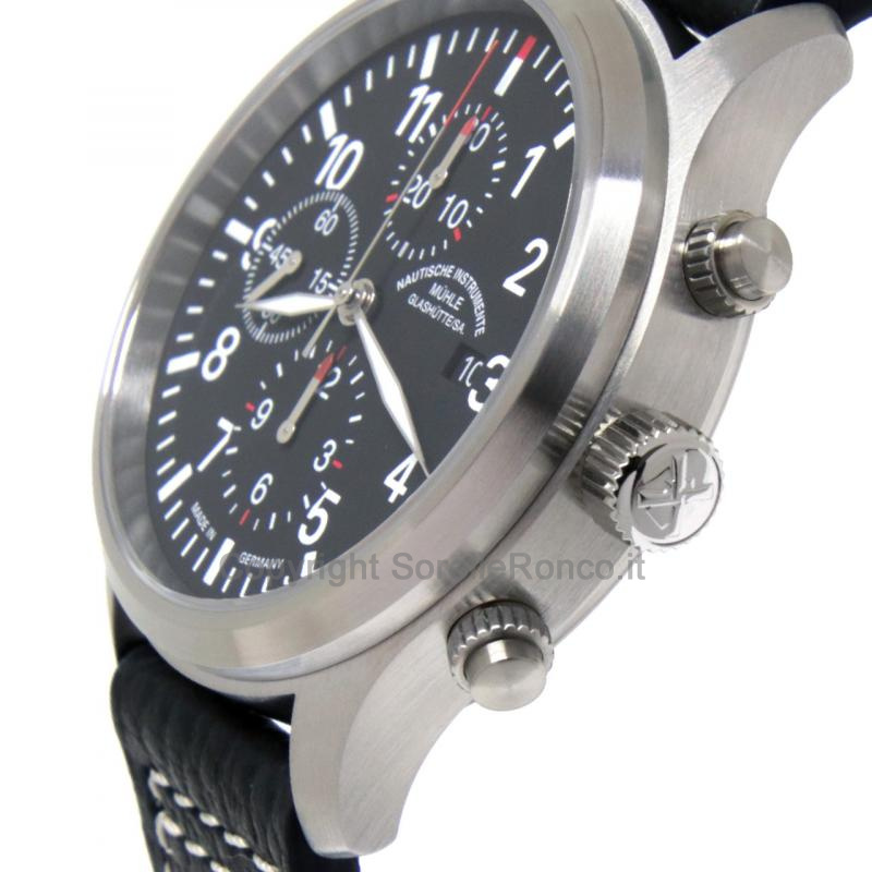 MÜHLE GLASHÜTTE TERRASPORT NERO CHRONO 44MM PELLE