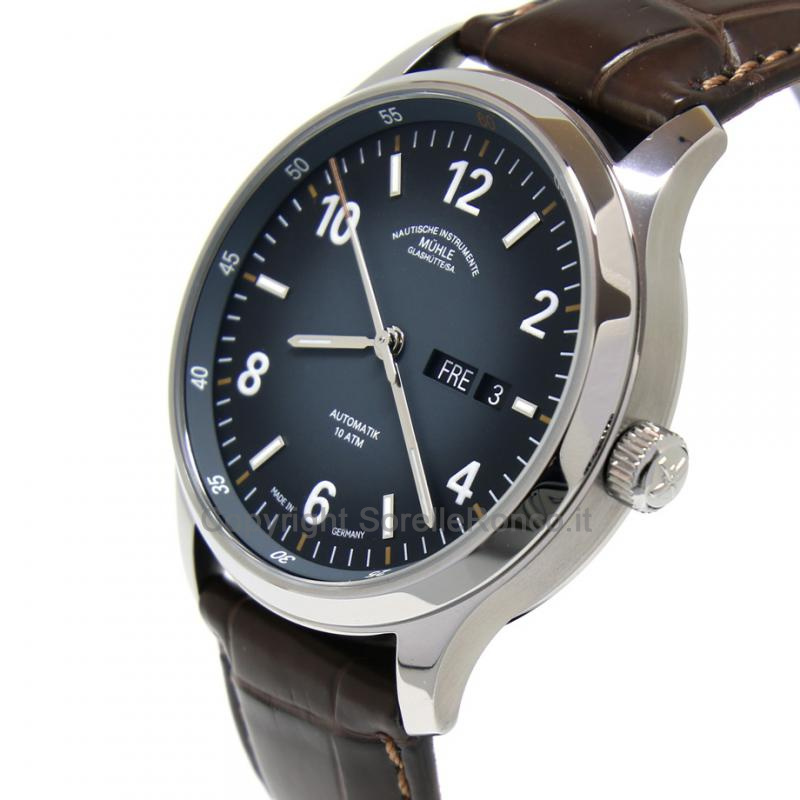 MÜHLE GLASHÜTTE LUNOVA ANTRACITE 42,3MM TAG/DATUM
