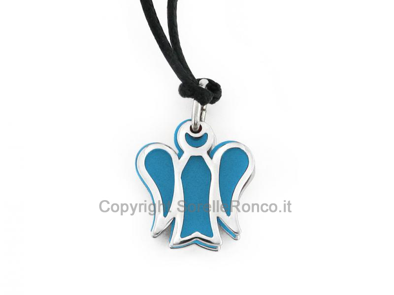 PENDENTE ANGELO AZZURRO IN ARGENTO