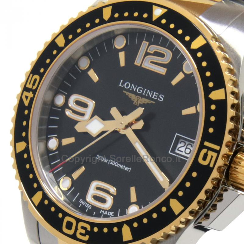 LONGINES HYDROCONQUEST QUARZO NERO PVD ORO 34MM