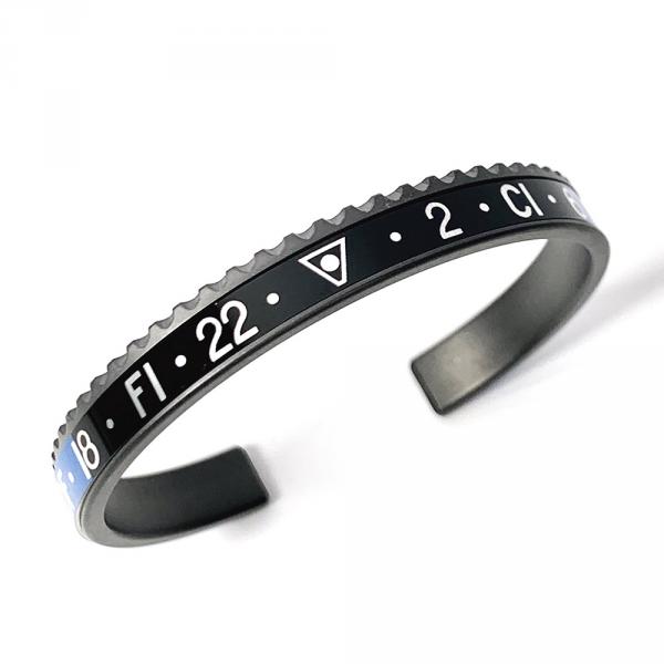 SBR-0439B-N - Bracciale Speedometer Official Acciaio Nero e Blu