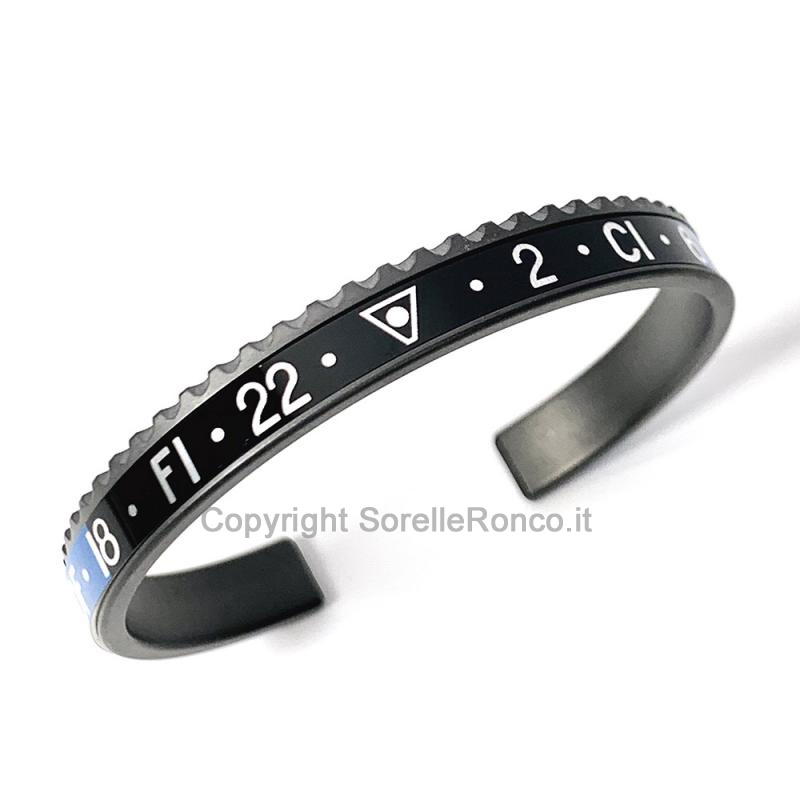 BRACCIALE SPEEDOMETER OFFICIAL ACCIAIO NERO E BLU