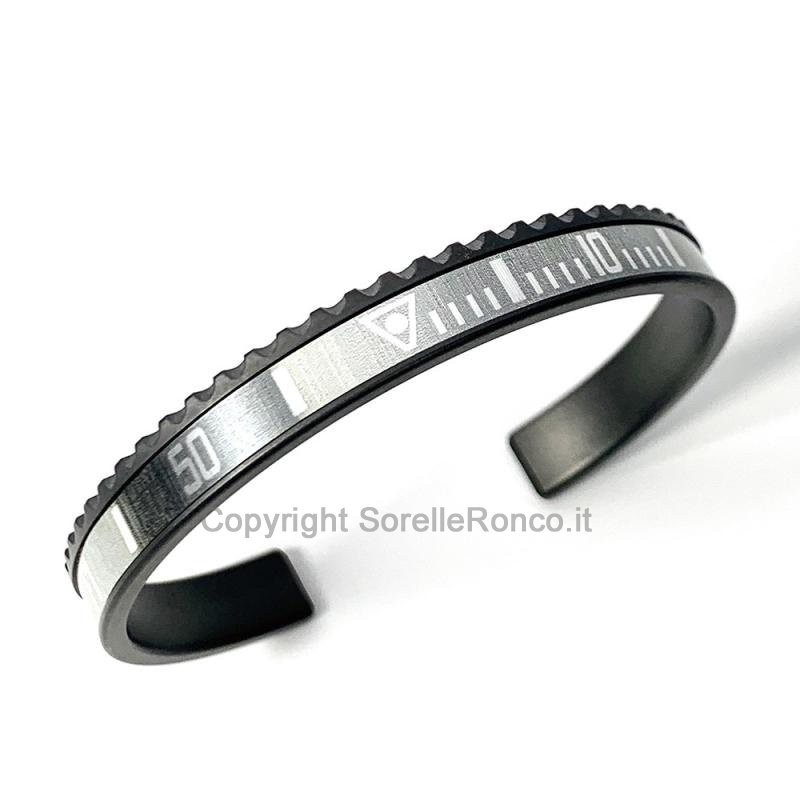 BRACCIALE SPEEDOMETER OFFICIAL ACCIAIO NERO/GRIGIO
