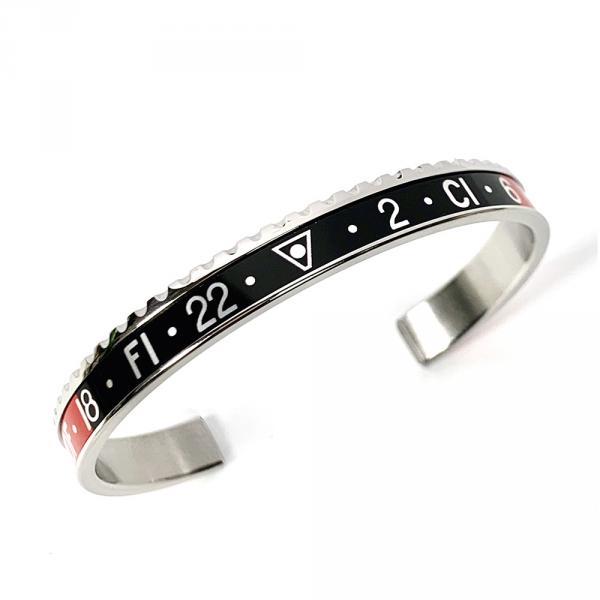 SBR-0901-N - Bracciale Speedometer Official Acciaio Nero/Rosso