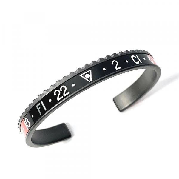 SBR-0901B-N - Bracciale Speedometer Official Acciaio Nero/Rosso
