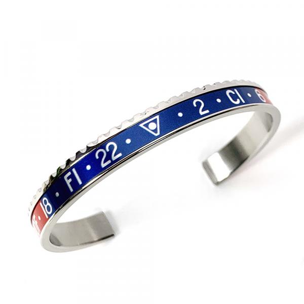 SBR-1103-N - Bracciale Speedometer Official Acciaio Blu/Rosso