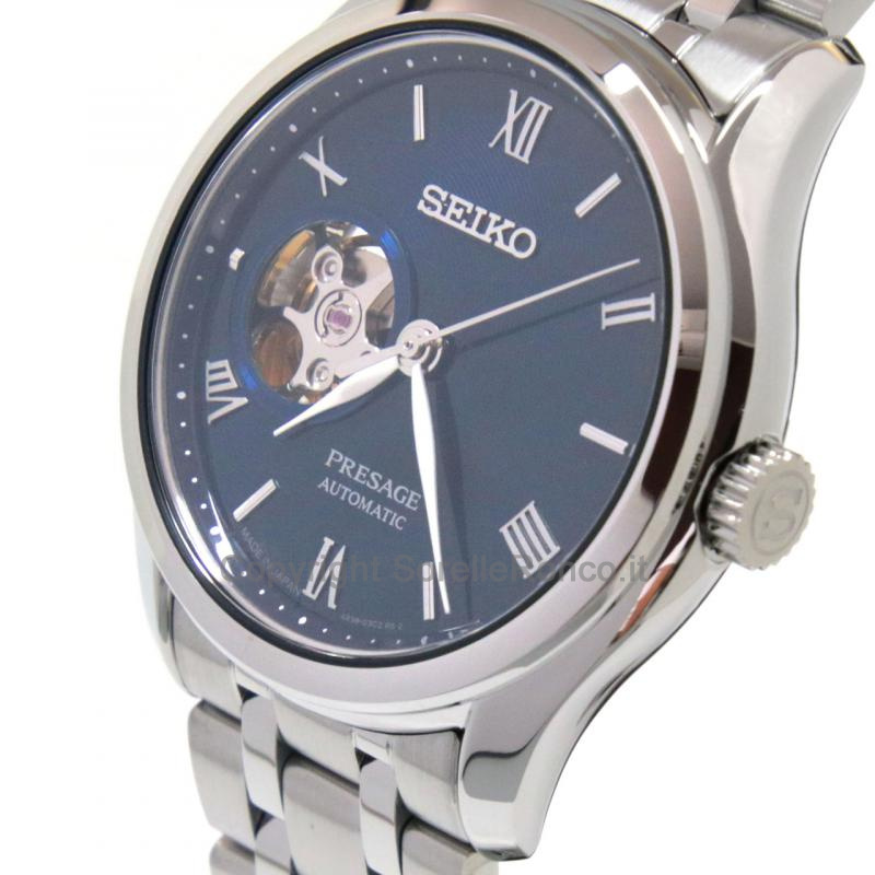 SEIKO PRESAGE 38,3MM BLU OPEN HEART