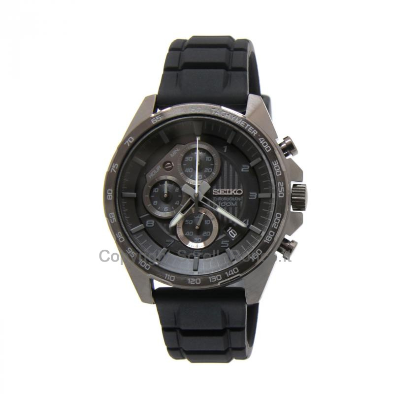 SEIKO SPORT CRONO NERO 43,9MM CINTURINO GOMMA NERA