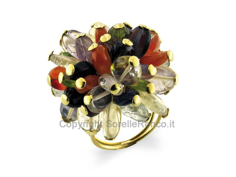 ANELLO FASCIA CON PIETRE NATURALI