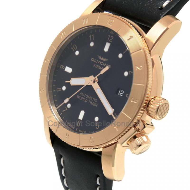 GLYCINE AIRMAN DOUBLE TWELVE GOLD NERO 42MM