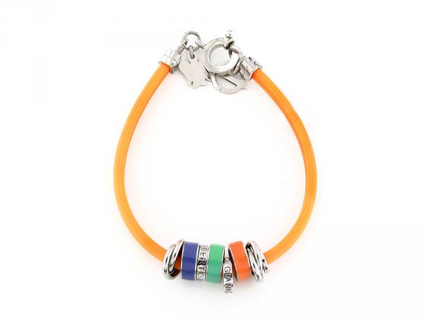 SMABR3A - Bracciale Argento e Gomma Arancione