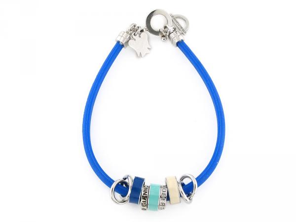 SMABR3B - Bracciale Argento e Gomma Blu