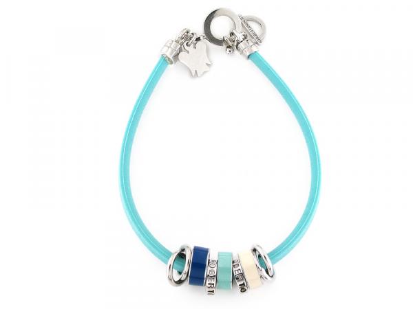 SMABR3C - Bracciale Argento e Gomma Azzurro