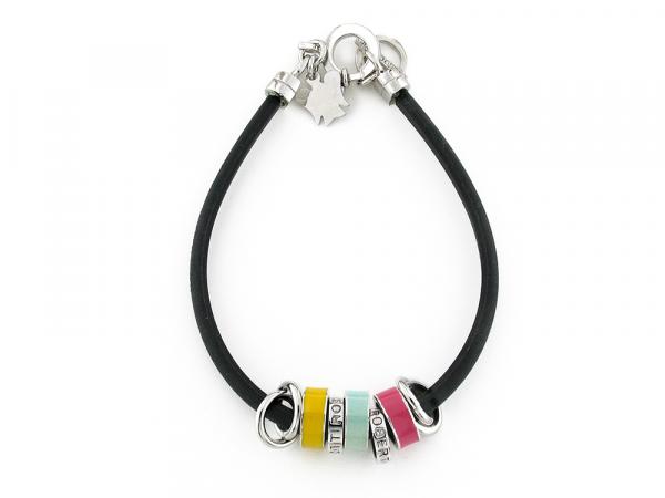 SMABR3N - Bracciale Argento e Gomma Nero