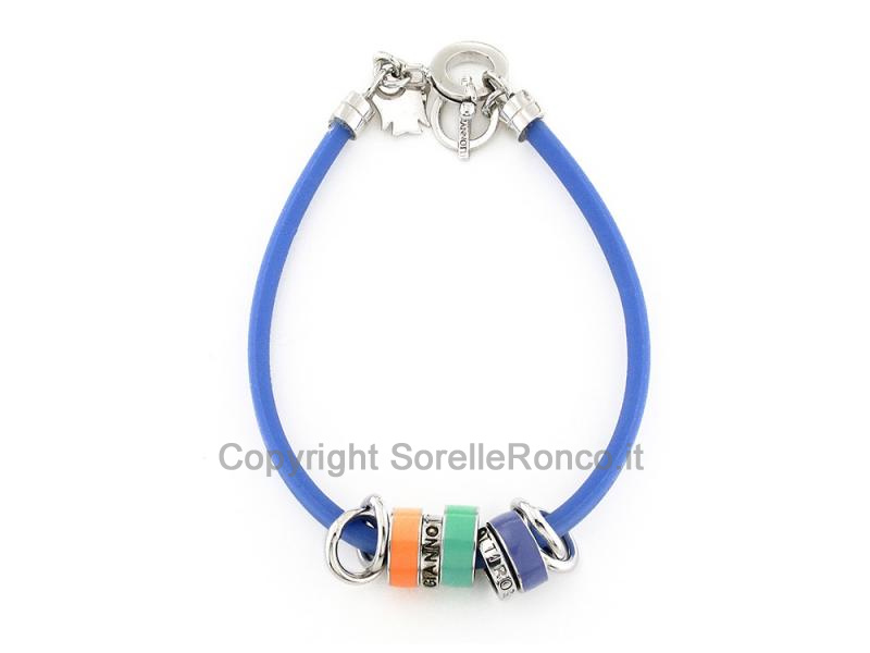 BRACCIALE ARGENTO E GOMMA VIOLA