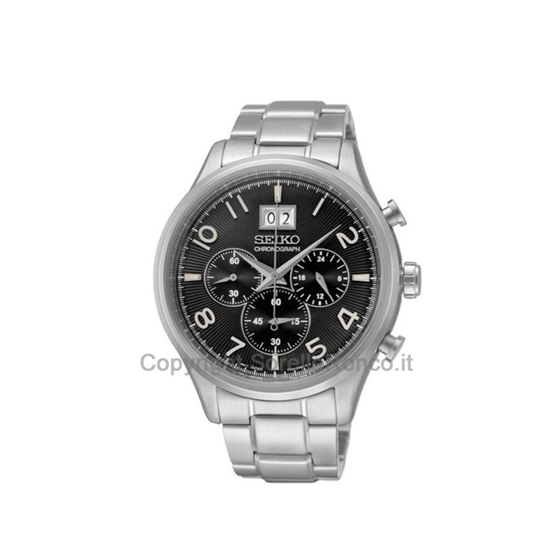 SEIKO NEO CHRONO QUARZO NERO 42MM ACCIAIO