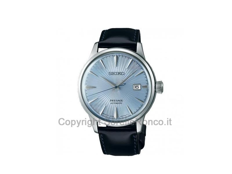 SEIKO PRESAGE AUTOMATICO AZZURRO 40.5MM PELLE NERA