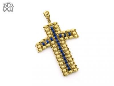 Pendente Croce SunDay Oro e Lapislazzulo
