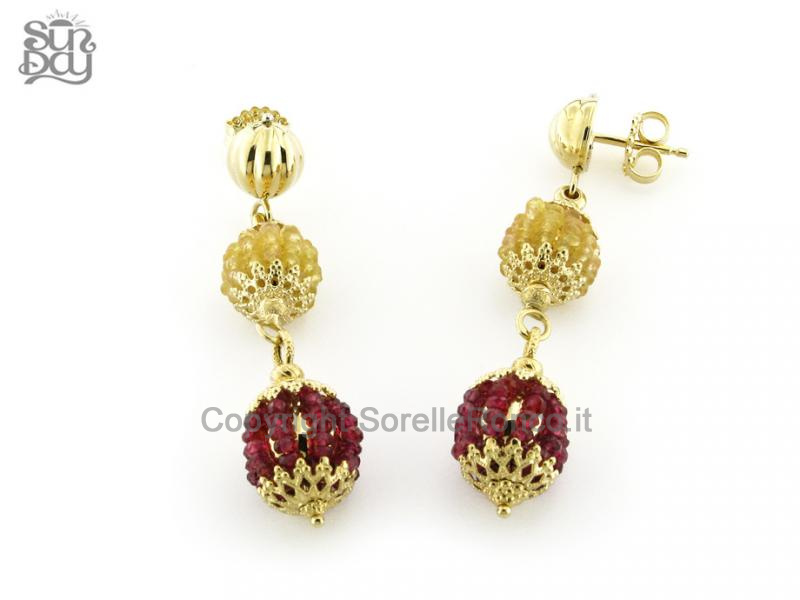 ORECCHINI IN ORO SUN DAY CON ZIRCONI
