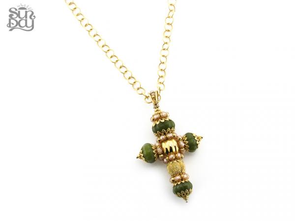 SUN021-SUN027 - Collana SunDay in Oro con Pendente Croce