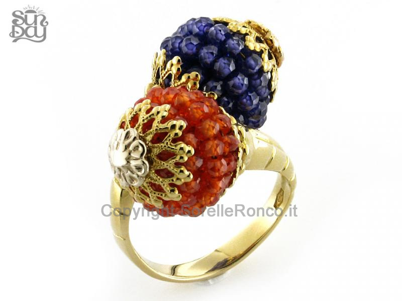 ANELLO SUN DAY IN ORO CON ZIRCONI
