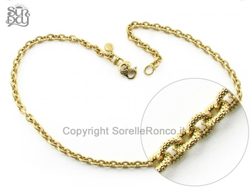 CATENA SUNDAY IN ORO AD ANELLI DECORATI