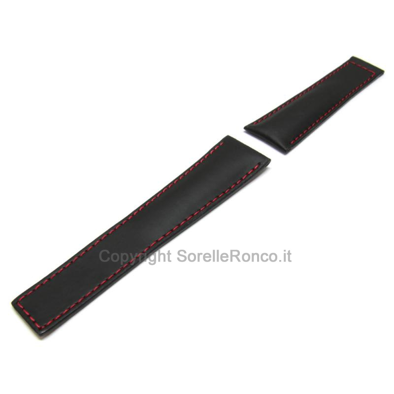 CINTURINO COMPATIBILE TAG HEUER PELLE NERA ROSSO