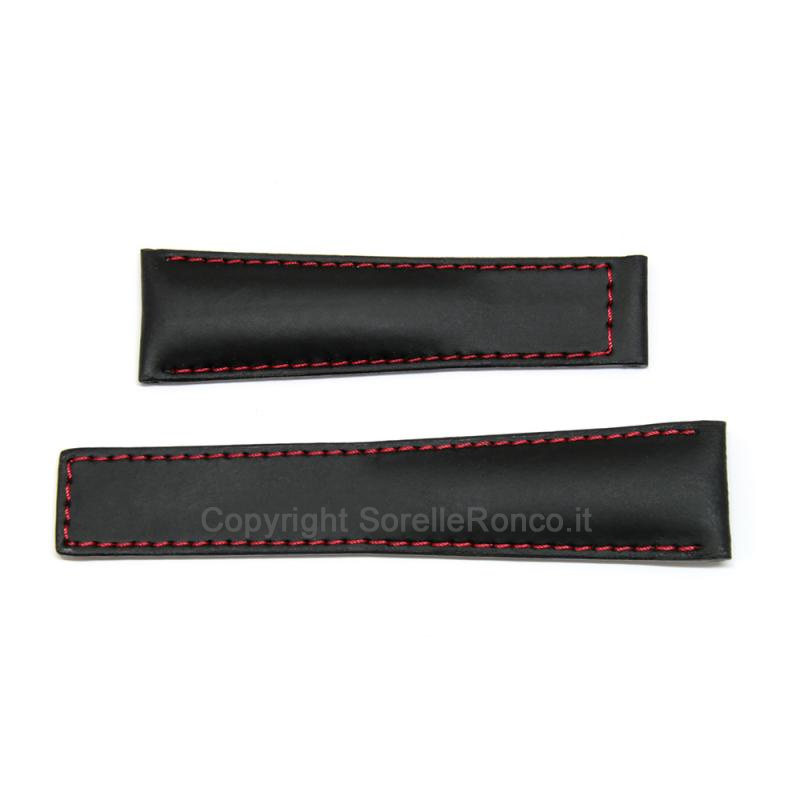CINTURINO COMPATIBILE TAG HEUER PELLE NERA ROSSO