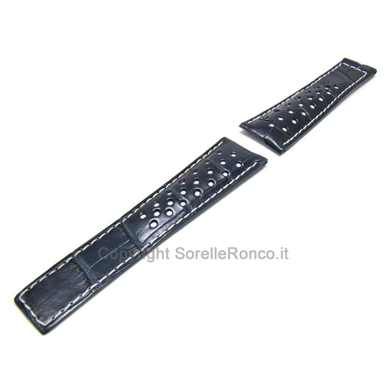 CINTURINO TAG HEUER PER MONACO ALLIGATORE BLU NAVY