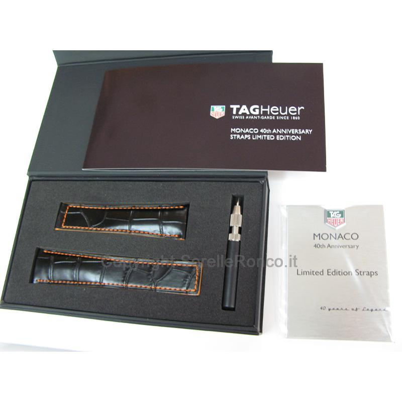 CINTURINO TAGHEUER MONACO SPECIAL NERO ARANCIONE