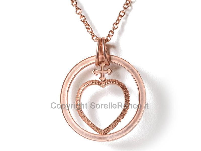 TUUM COR MAGNUM ARGENTO ROSA CON CATENA