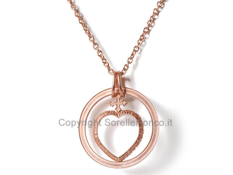 TUUM COR MAGNUM ARGENTO ROSA CON CATENA