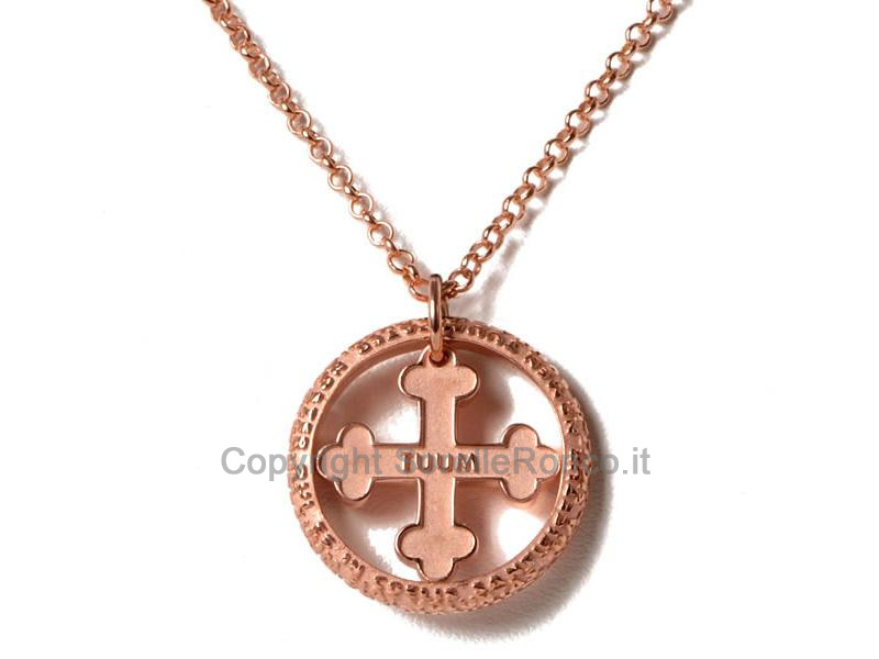 TUUM FLORE ARGENTO ROSA CON CATENA