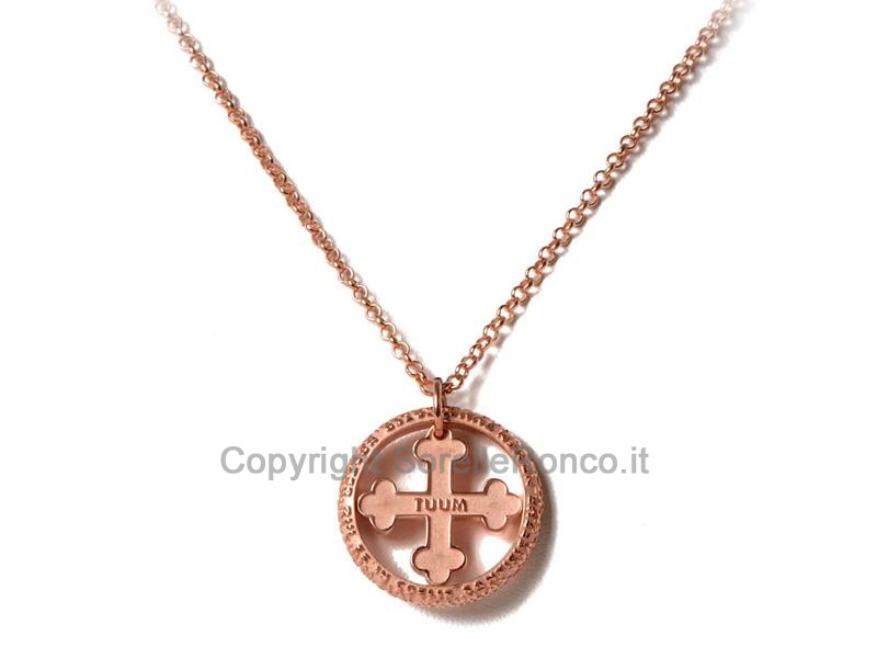 TUUM FLORE ARGENTO ROSA CON CATENA