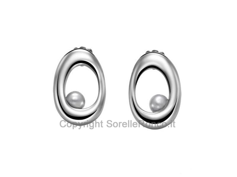 ORECCHINI BREIL DEW ARGENTO PERLA GRIGIA